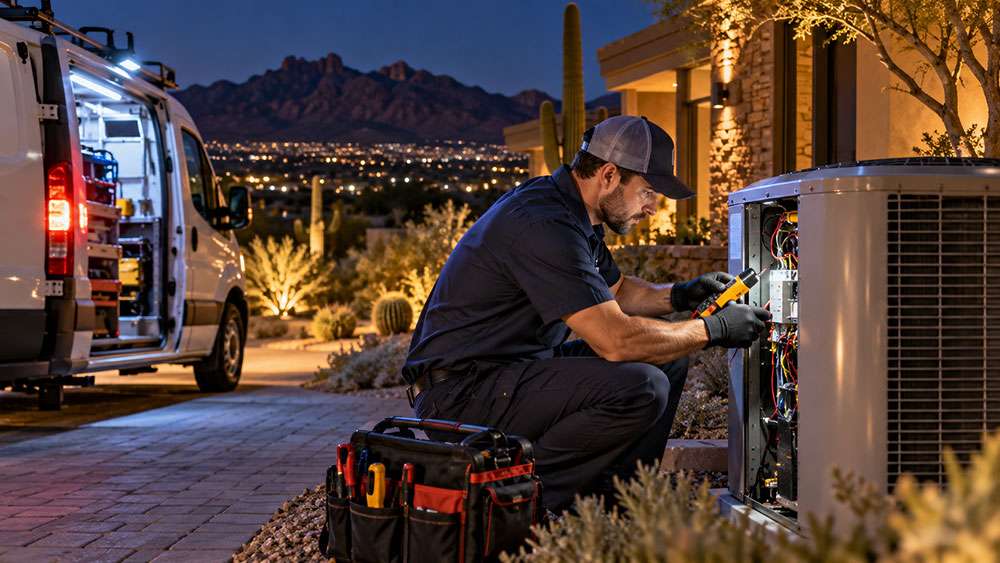Nighttime AC troubleshooting steps in Paradise Valley